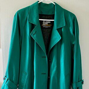 London Fog All Weather Trench Coat with Removeable Lining - Green Size 12Reg